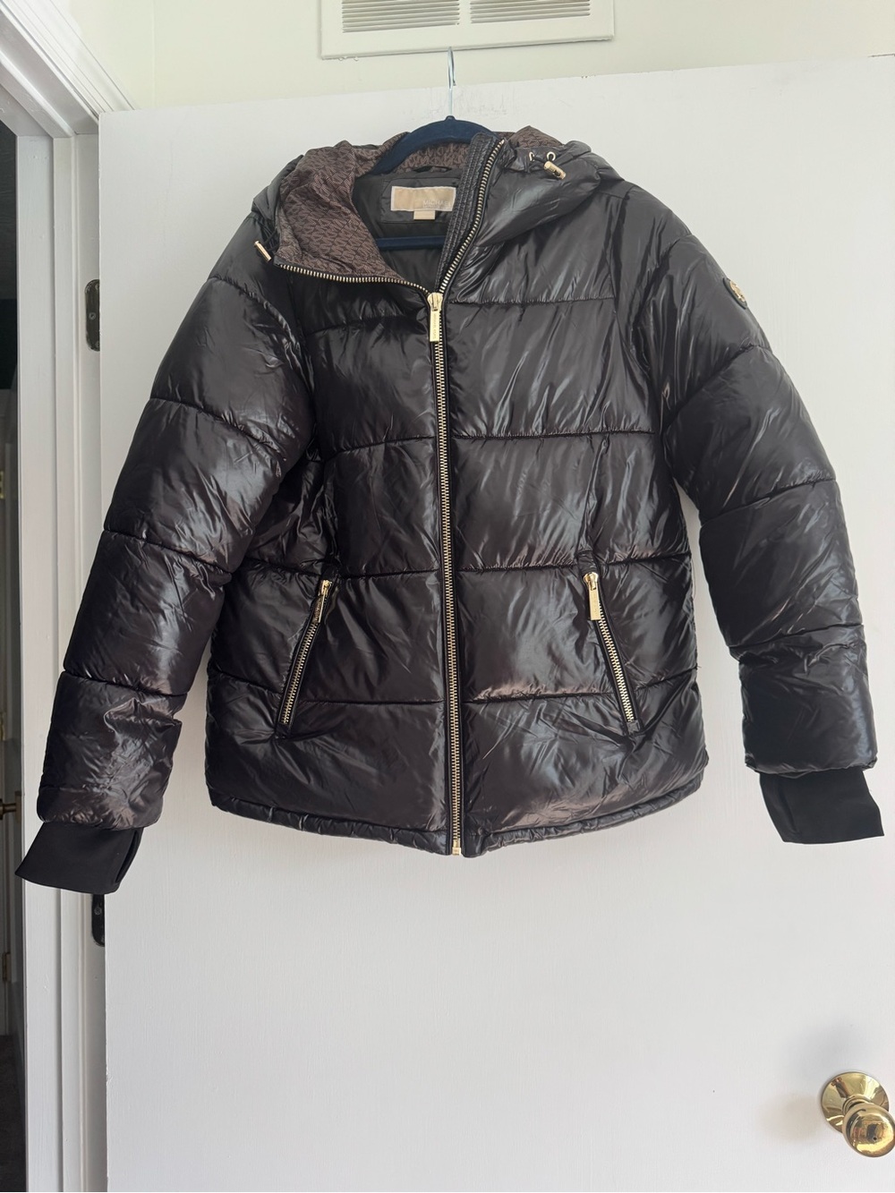 Michael Kors Black Quilted Hooded Puffer Jacket